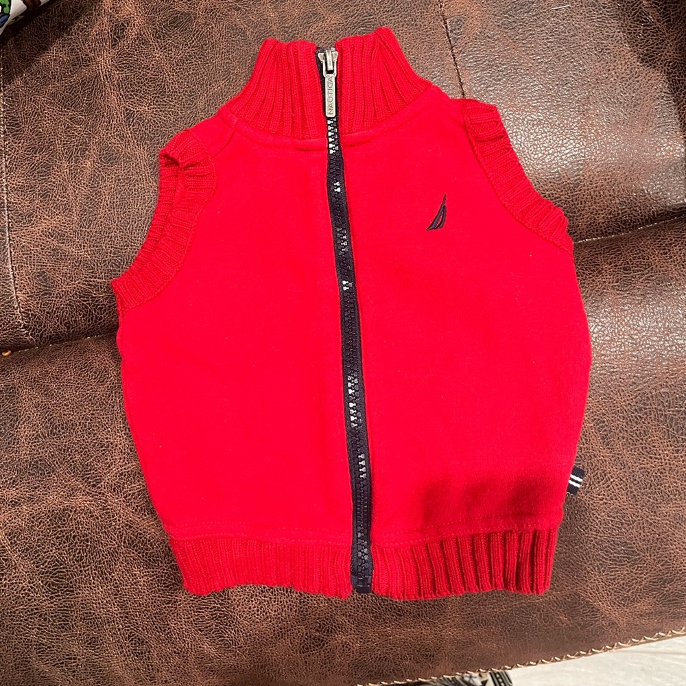 Nautica Red Zip-Up Vest